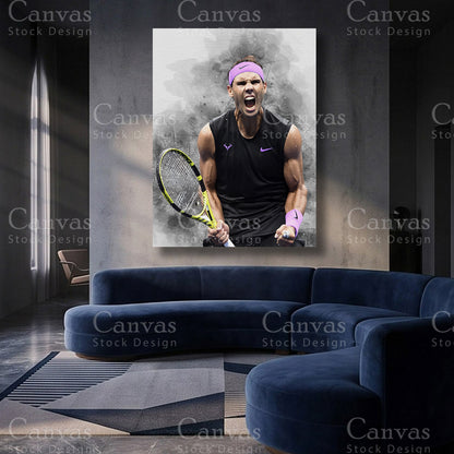 Rafael Nadal Tennis Canvas Artwork