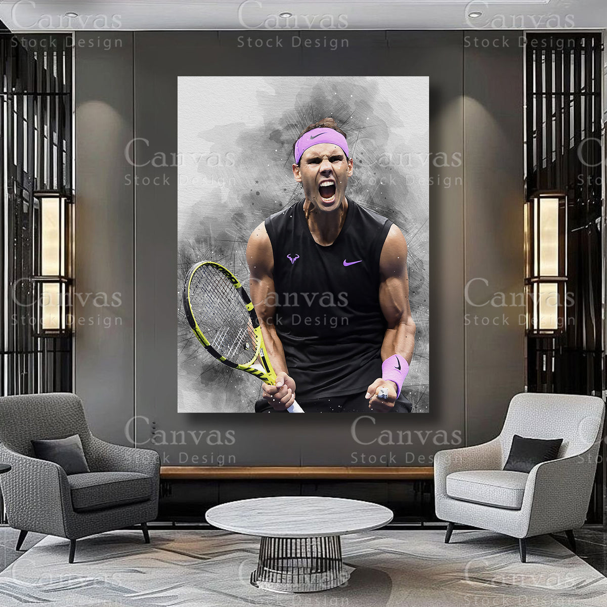 Rafael Nadal Athlete Canvas Wall Art
