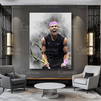 Rafael Nadal Athlete Canvas Wall Art