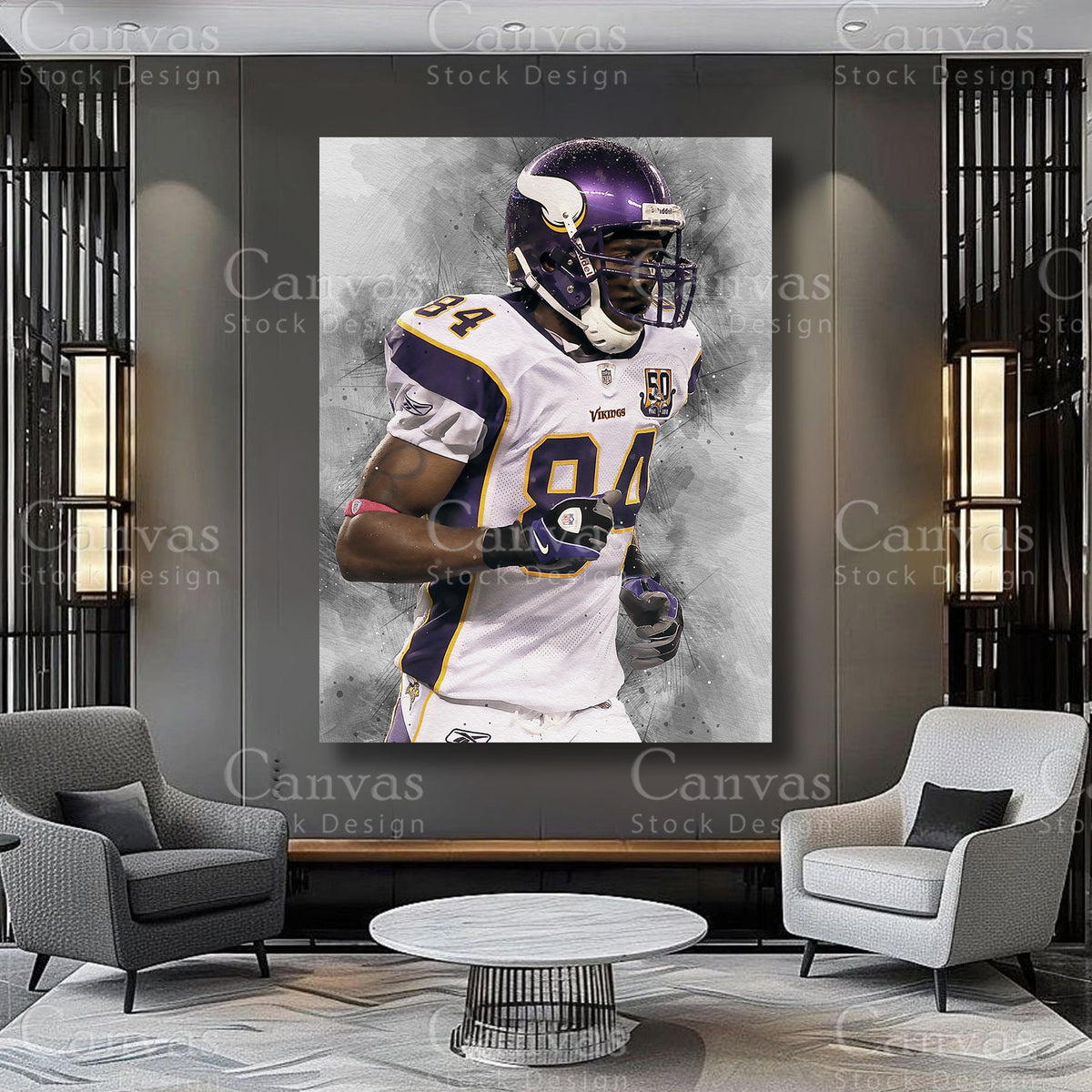 Randy Moss athlete artwork on premium canvas
