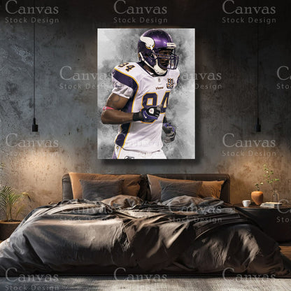 Randy Moss premium football canvas with black floating frame