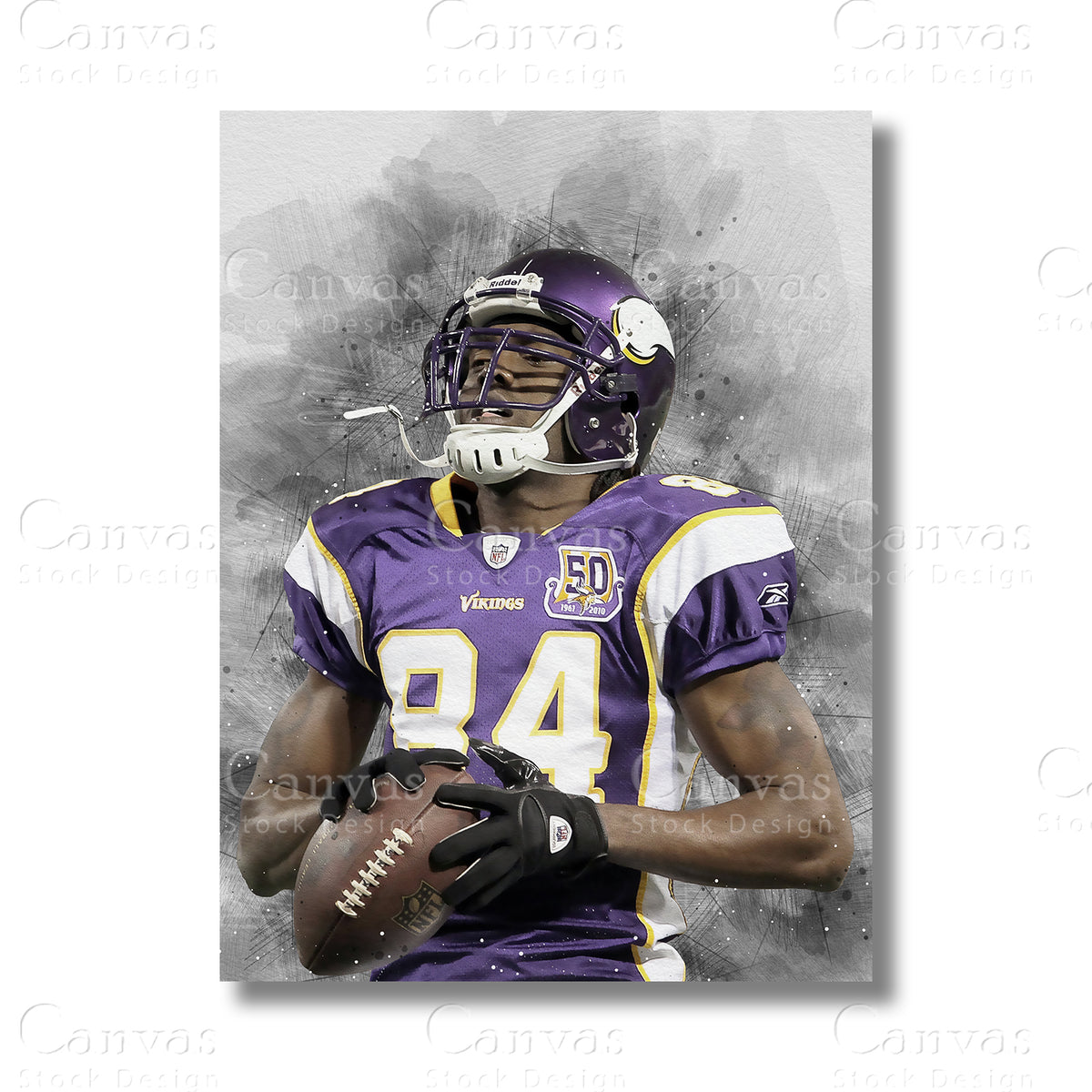 Randy Moss Legendary Football Canvas Wall Art