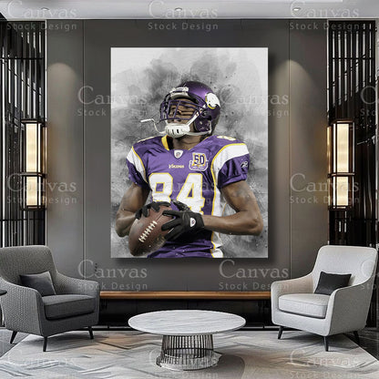 Randy Moss football athlete artwork on premium canvas