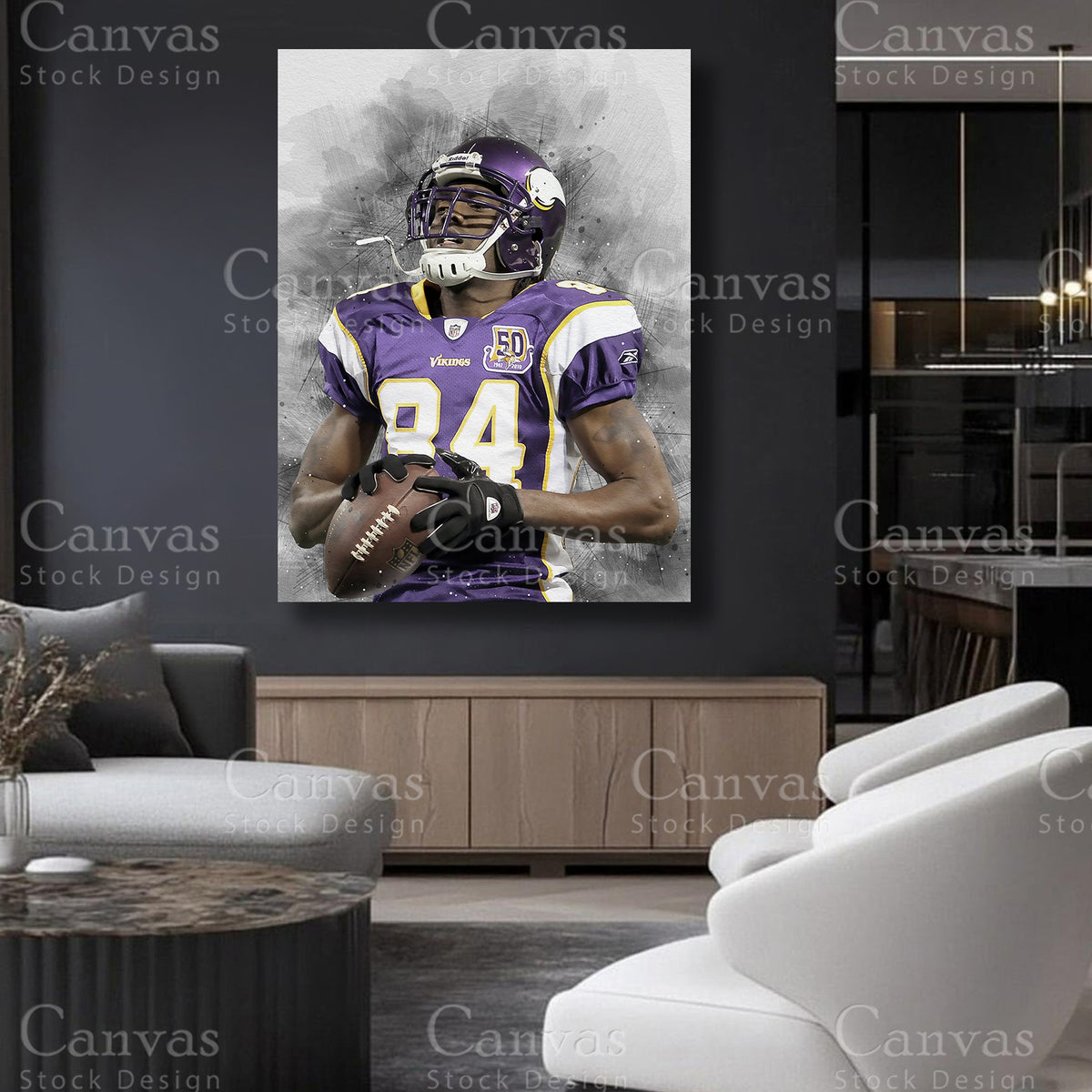 Randy Moss statement football canvas artwork