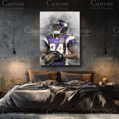 Randy Moss premium NFL canvas with black floating frame