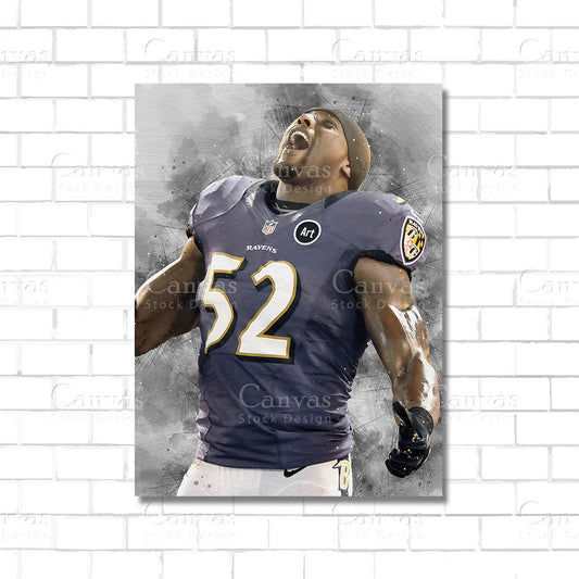Ray Lewis Canvas Wall Art – Legendary NFL Linebacker