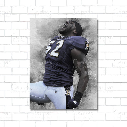 Ray Lewis Canvas Wall Art – Baltimore Ravens Legend