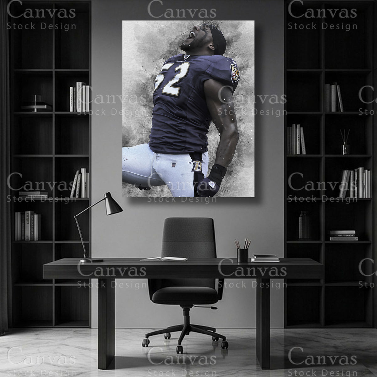 Ray Lewis NFL linebacker wall art