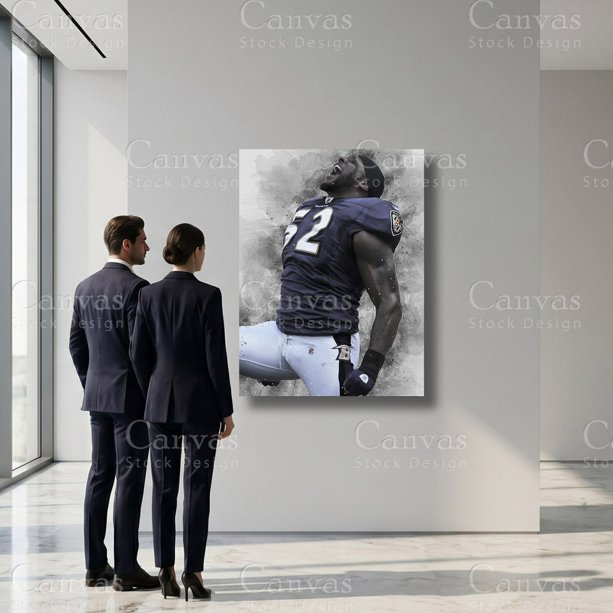 Ray Lewis professional football sports artwork