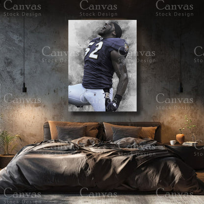 Ray Lewis premium NFL canvas with black floating frame