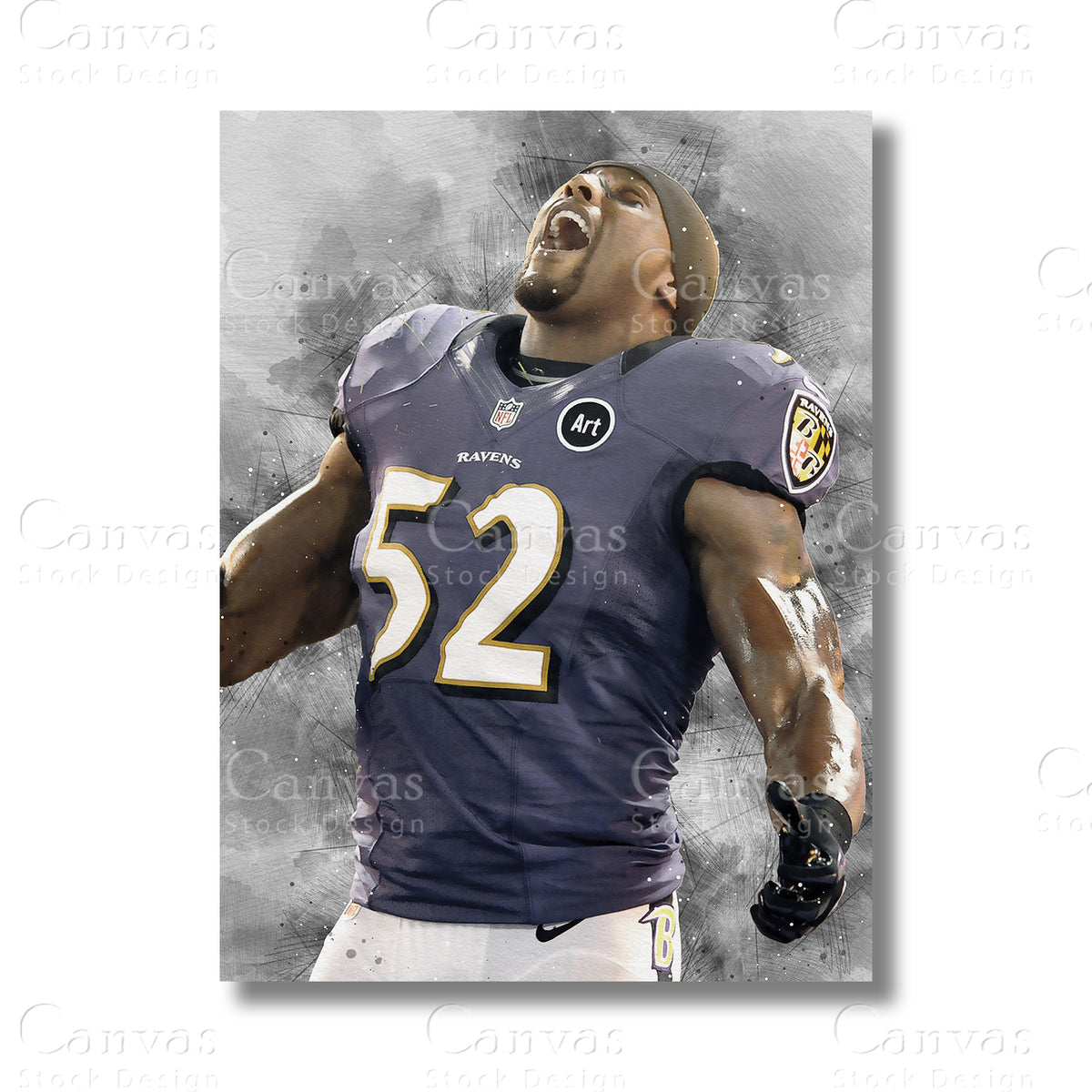 Ray Lewis Legendary Football Canvas Wall Art