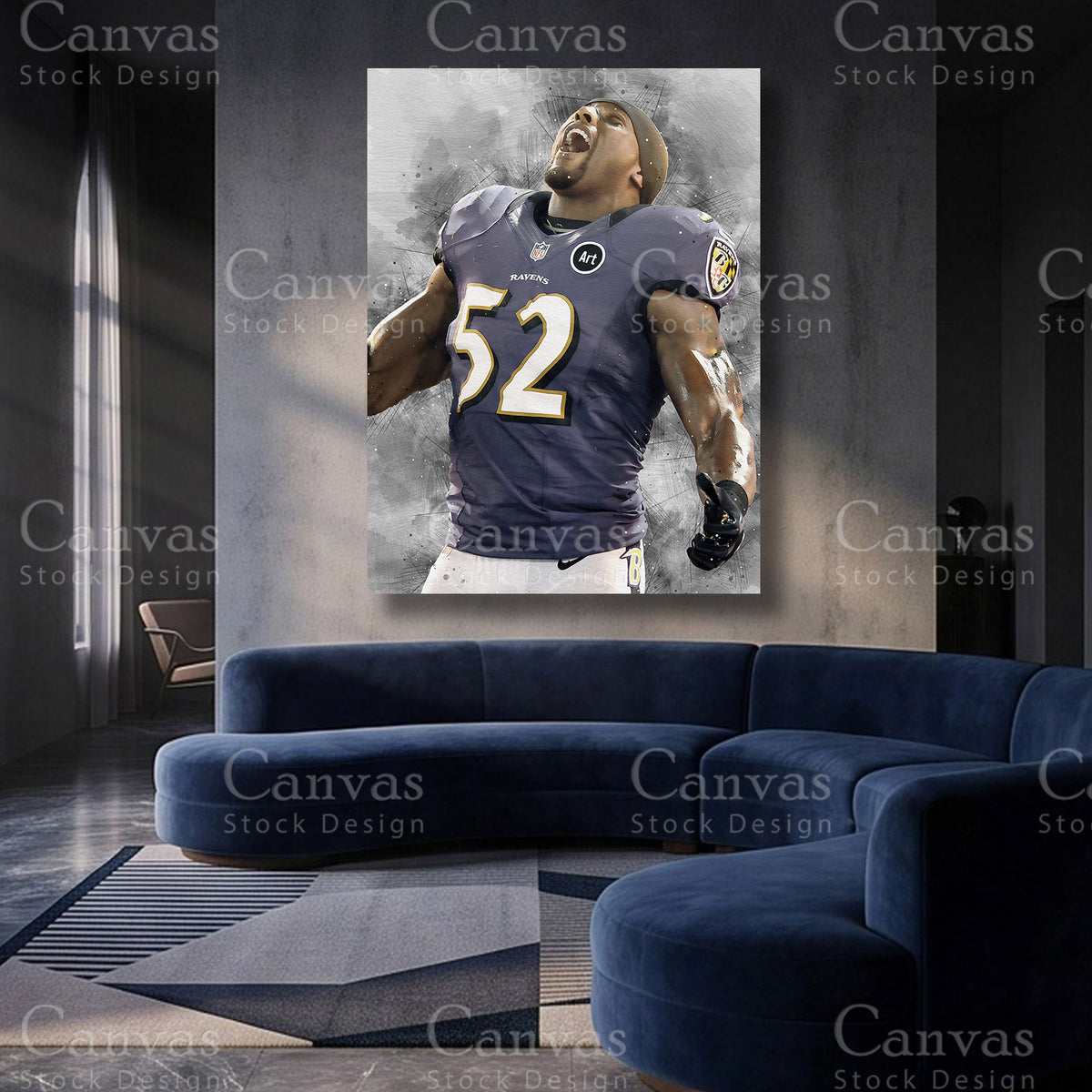 Ray Lewis NFL canvas artwork