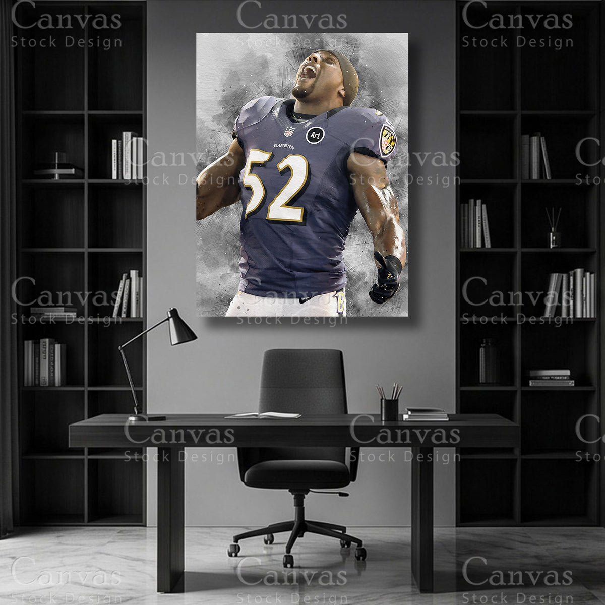 Ray Lewis linebacker football wall art