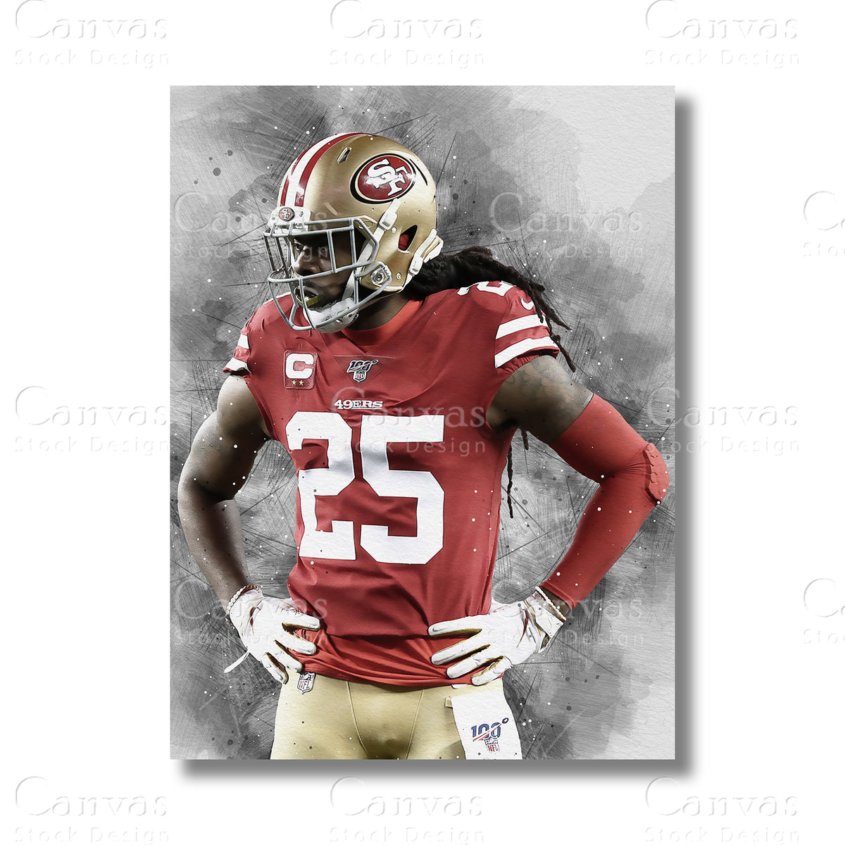 Richard Sherman Elite Defensive Football Canvas Wall Art