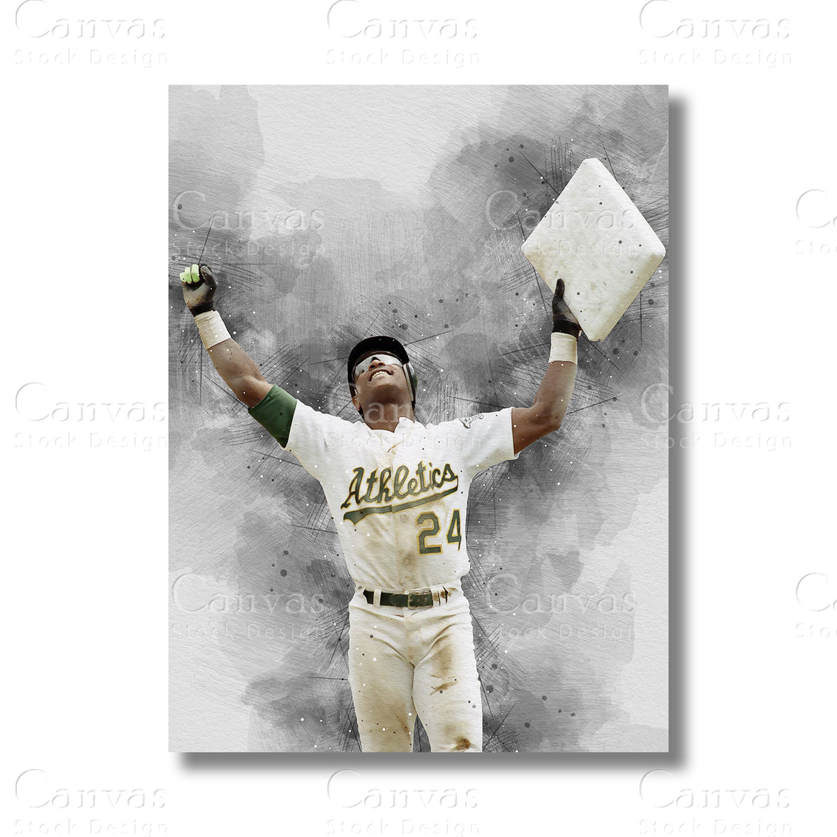 Rickey Henderson baseball legend canvas wall art for fans