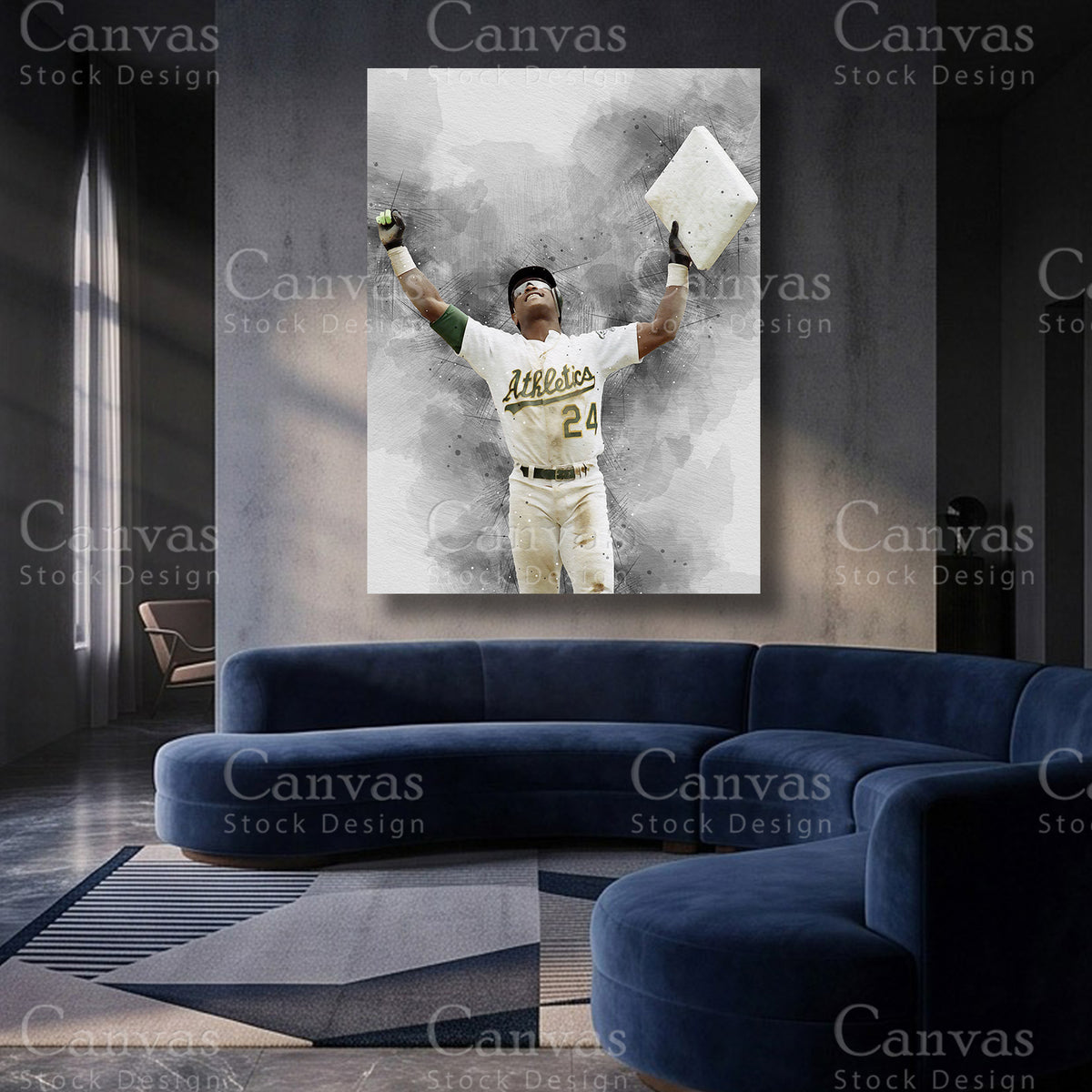 Rickey Henderson inspired baseball canvas print for collectors