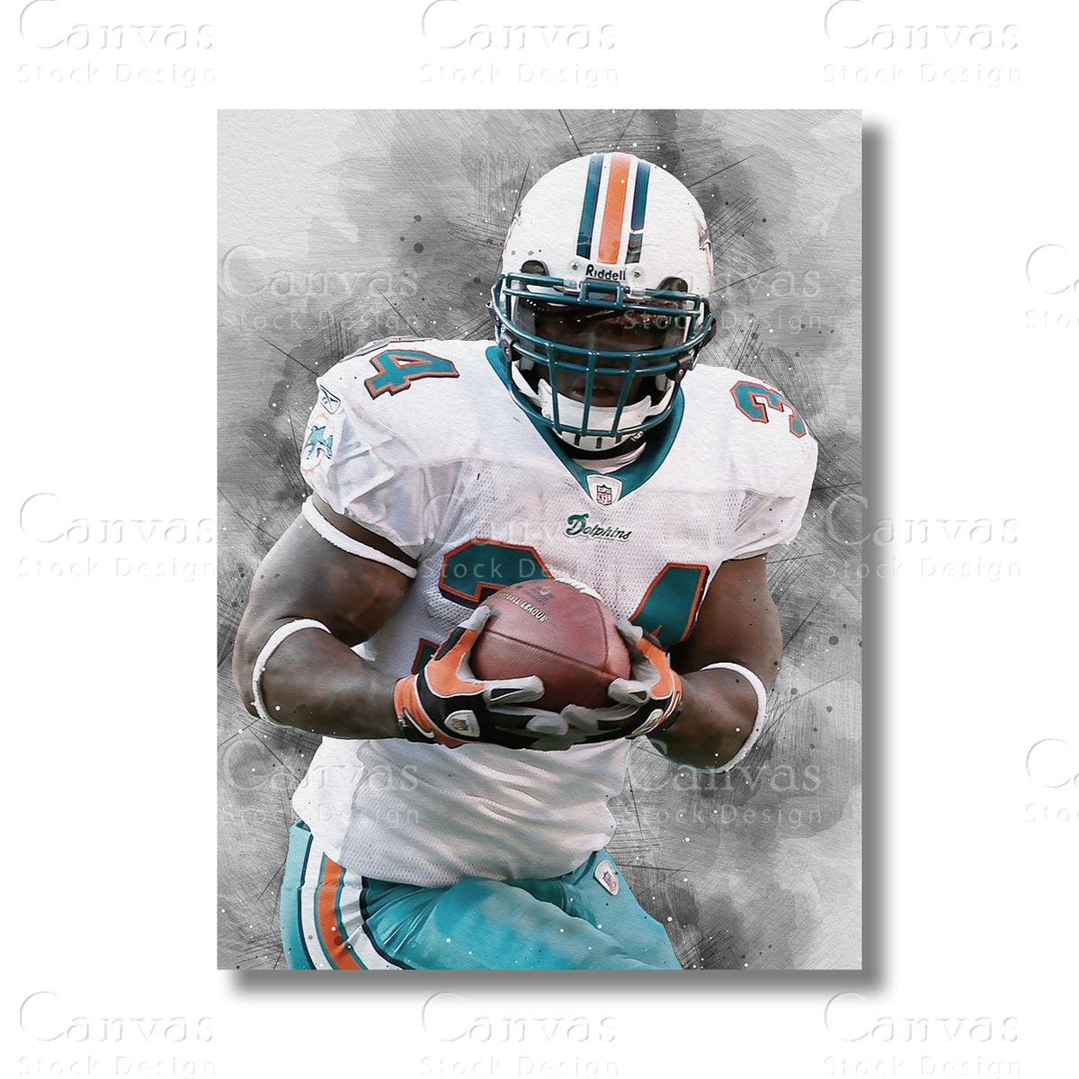 Ricky Williams Iconic Football Canvas Wall Art