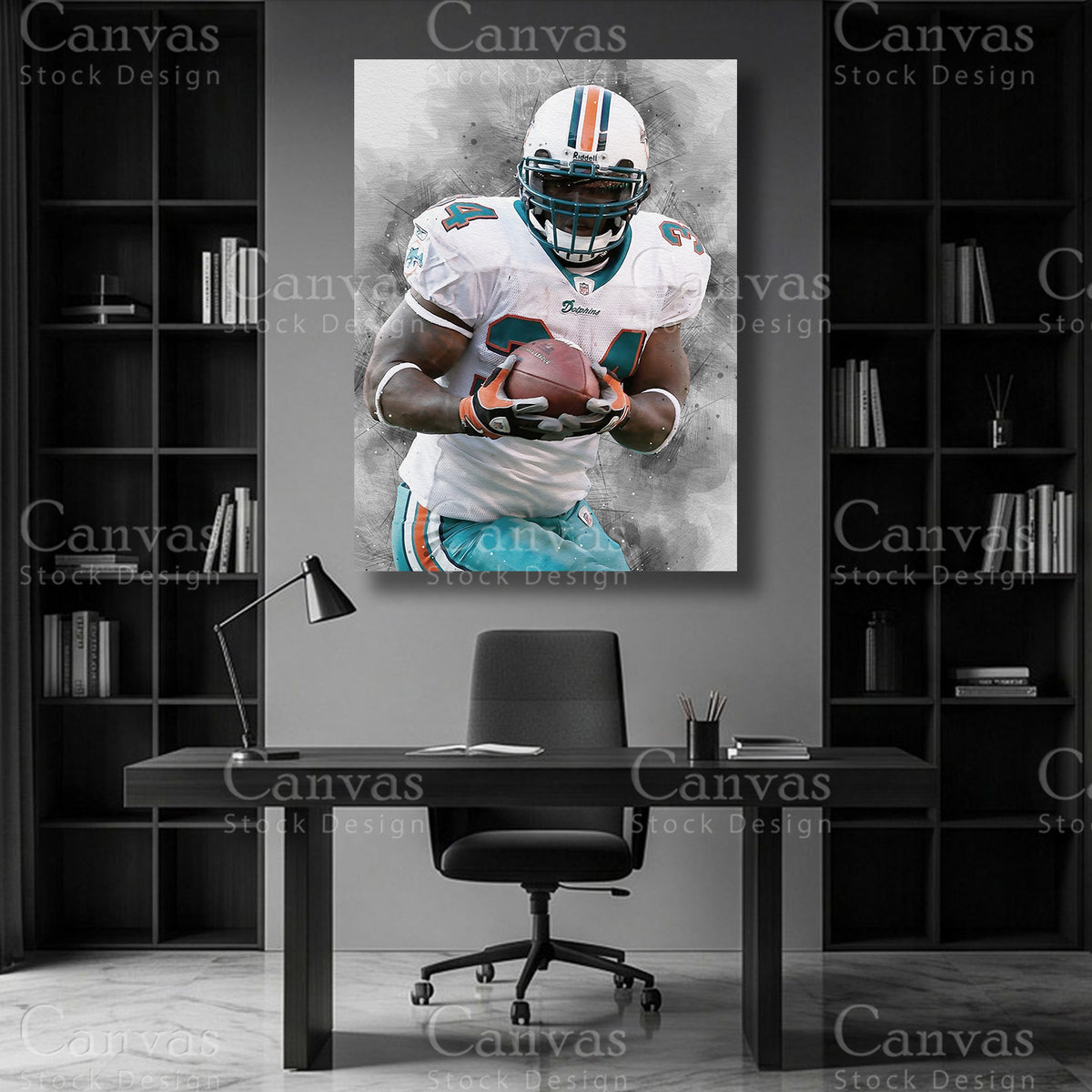 Ricky Williams running back football wall art