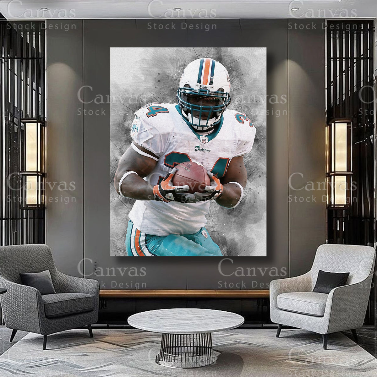 Ricky Williams premium athlete canvas artwork
