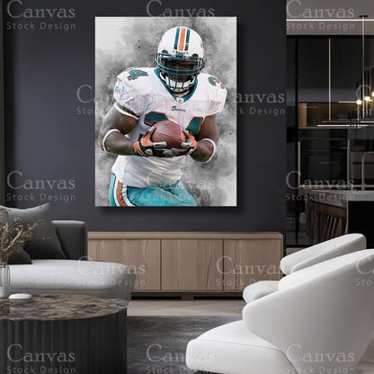 Ricky Williams statement football canvas art
