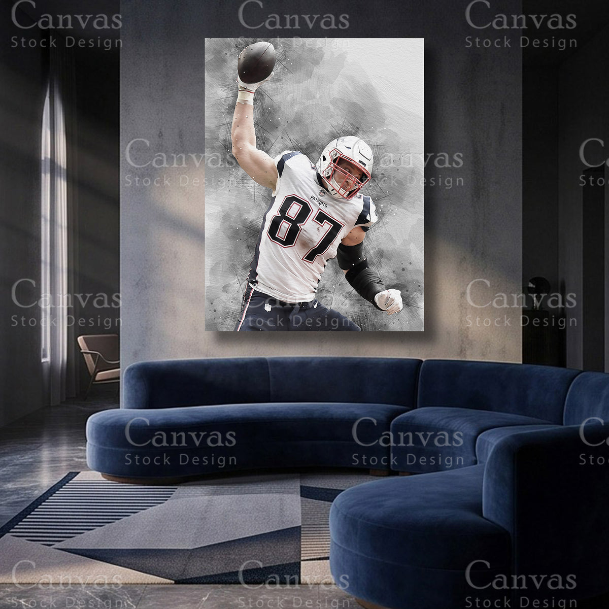 Rob Gronkowski football canvas artwork