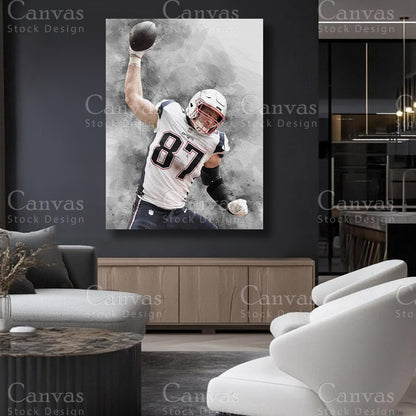 Rob Gronkowski statement football canvas art