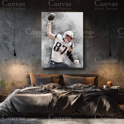 Rob Gronkowski premium NFL canvas with black floating frame