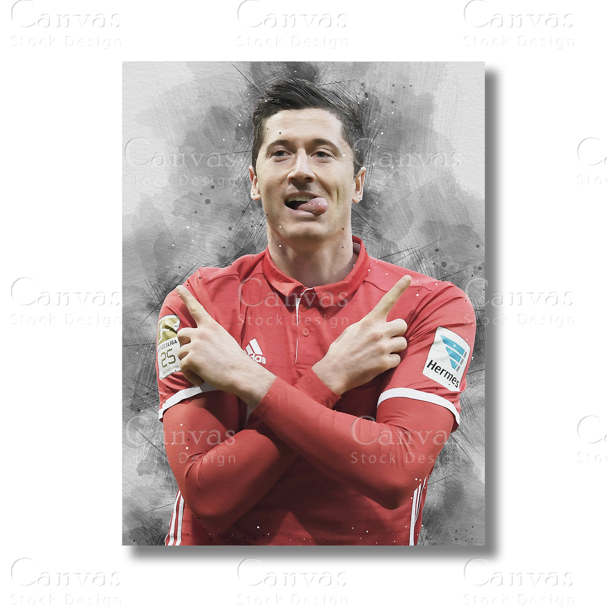 Robert Lewandowski Iconic Soccer Canvas Wall Art