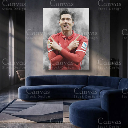 Robert Lewandowski Soccer Canvas Artwork