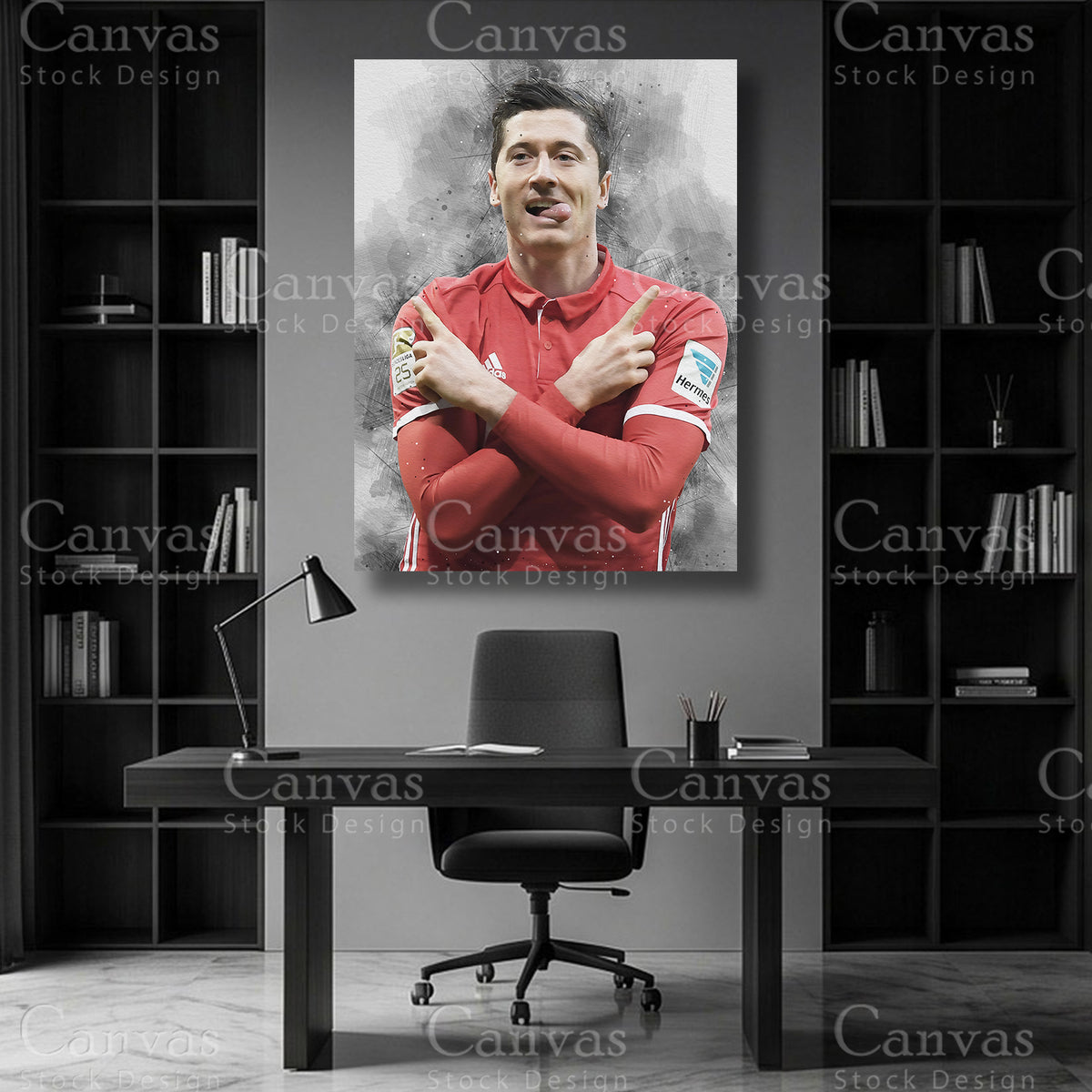 Robert Lewandowski Football Canvas Wall Art