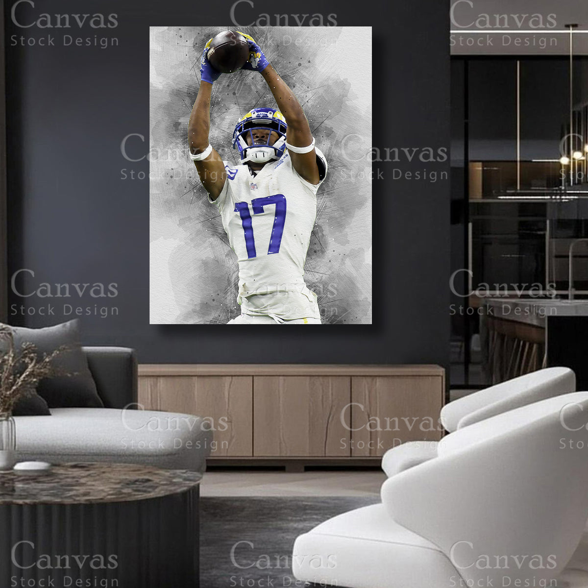 Robert Woods statement football canvas art