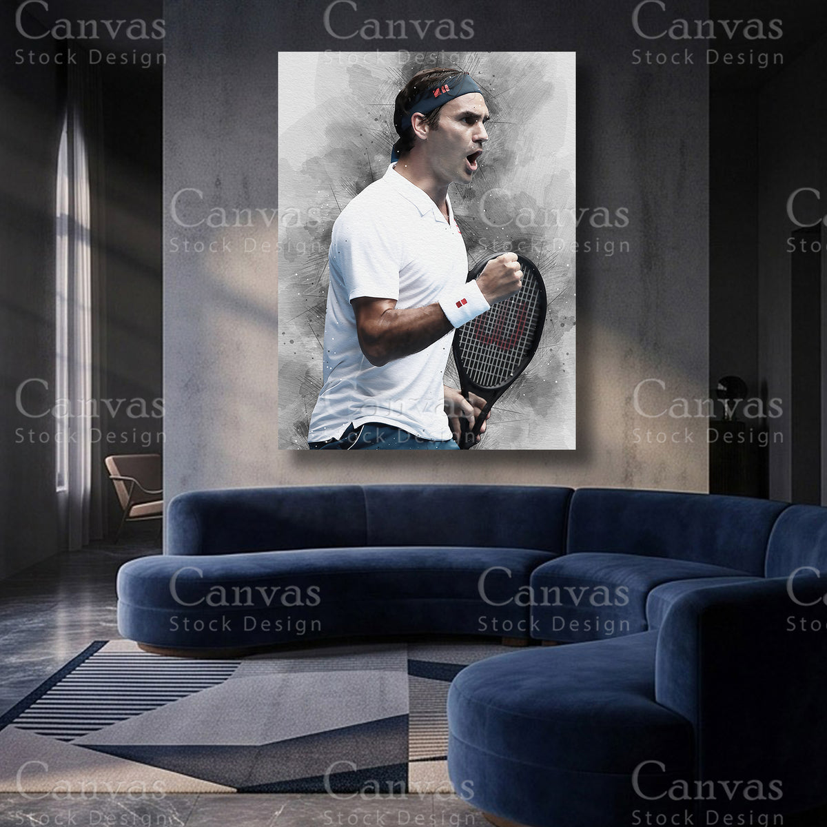 Roger Federer Tennis Canvas Artwork