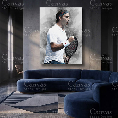 Roger Federer Tennis Canvas Artwork