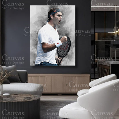 Roger Federer Canvas Art for Refined Interiors