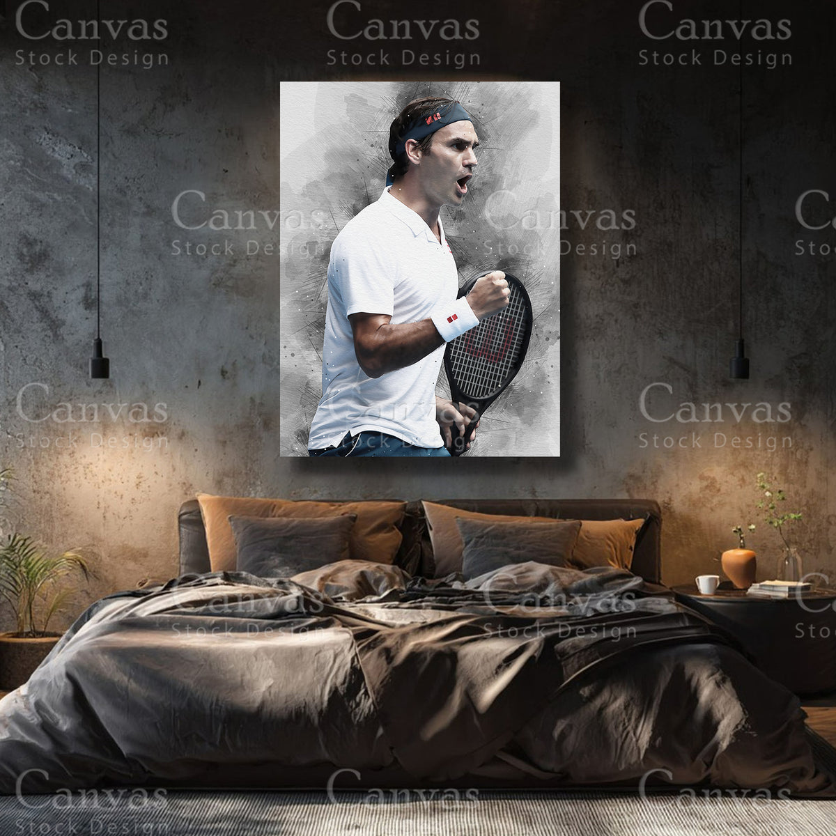 Roger Federer Premium Tennis Canvas Wall Art