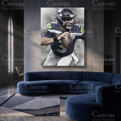 Russell Wilson NFL canvas artwork