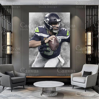 Russell Wilson premium athlete canvas artwork