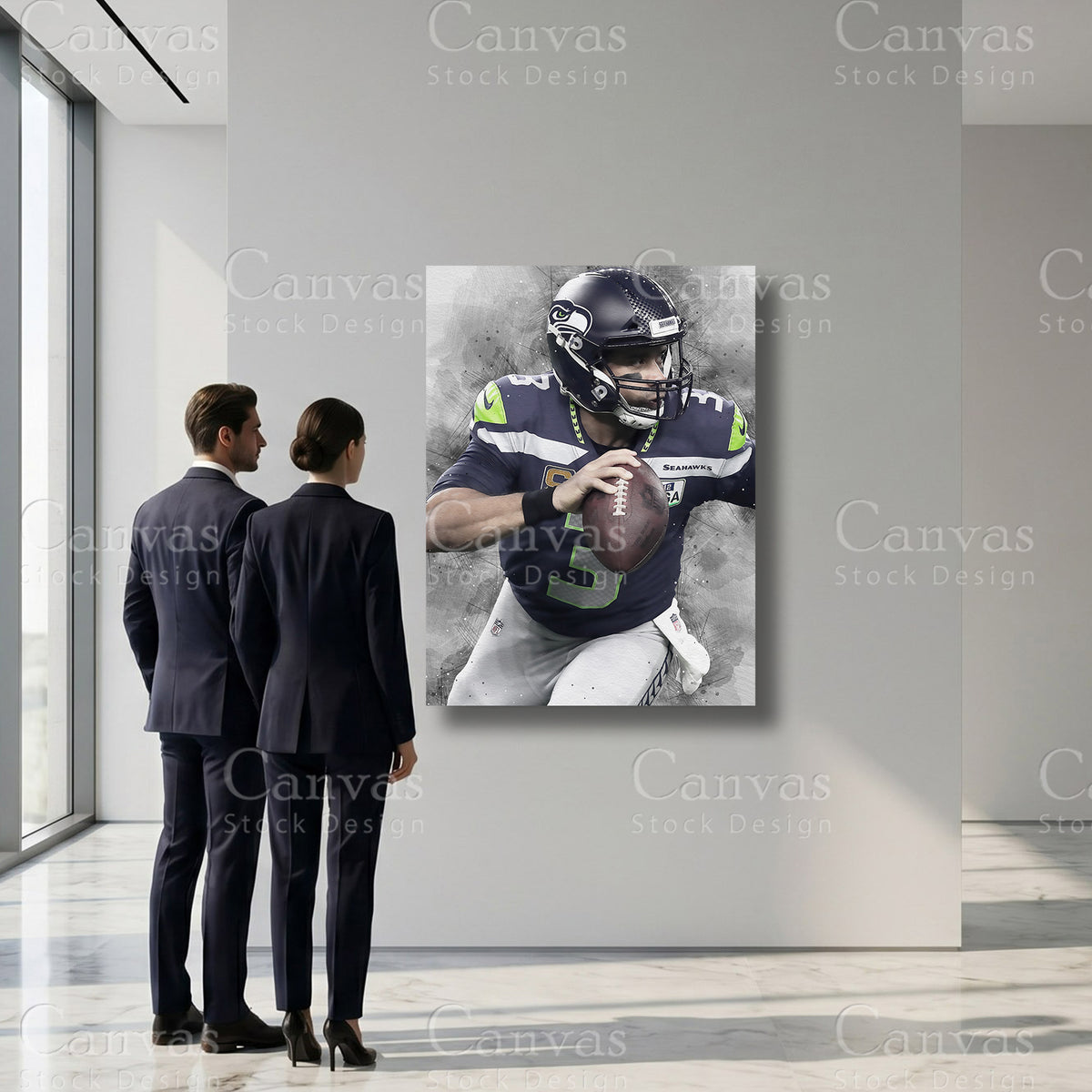 Russell Wilson professional football sports artwork