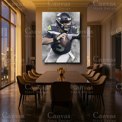 Russell Wilson luxury NFL wall decor