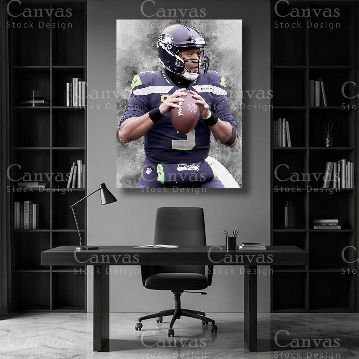 Russell Wilson quarterback wall art