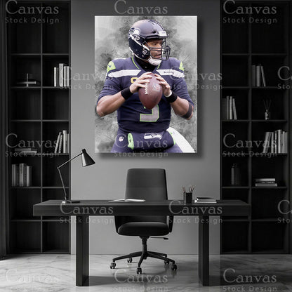 Russell Wilson quarterback wall art
