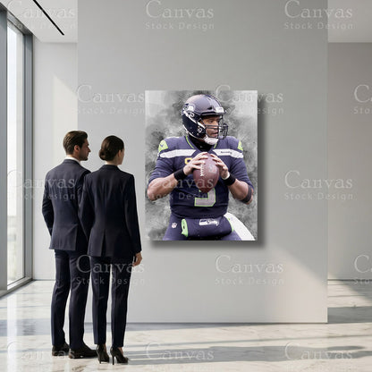 Russell Wilson professional football sports canvas