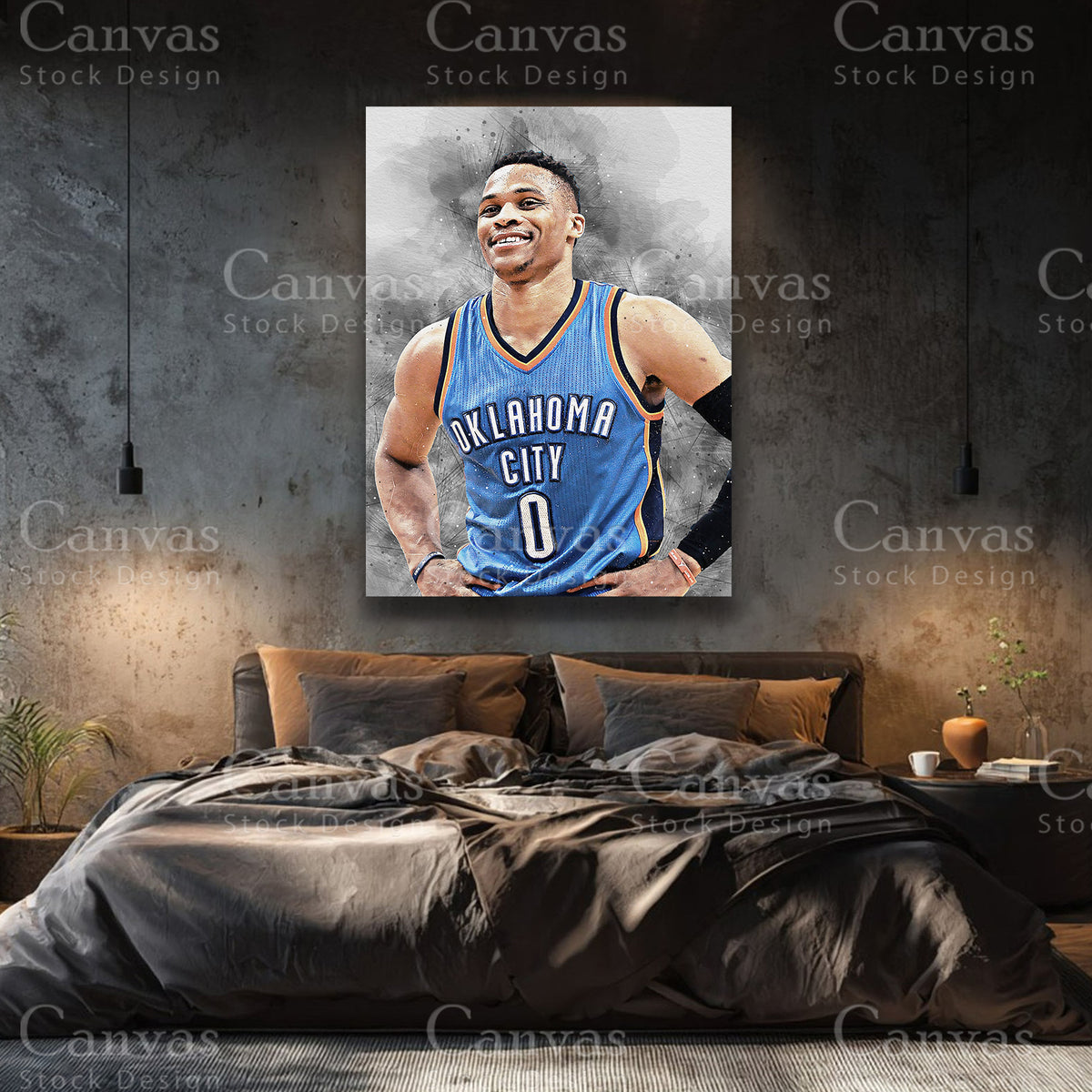 Russell Westbrook NBA wall art on premium matte canvas