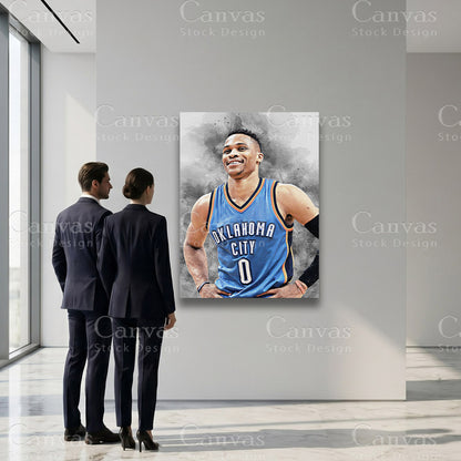 Russell Westbrook basketball artwork for sophisticated interiors