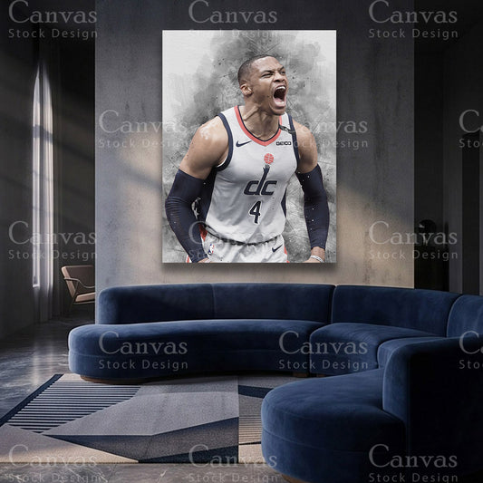 Russell Westbrook basketball canvas artwork