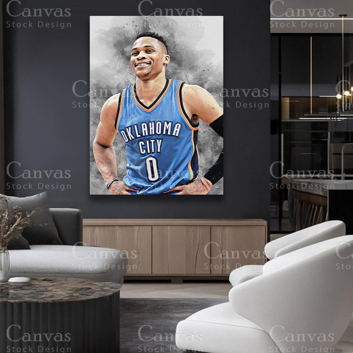 Russell Westbrook basketball sports canvas artwork