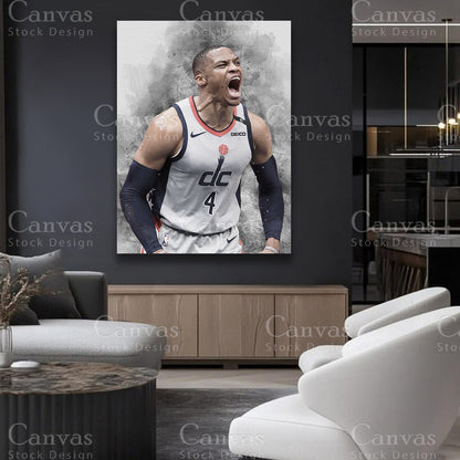 Russell Westbrook basketball wall art for modern interiors