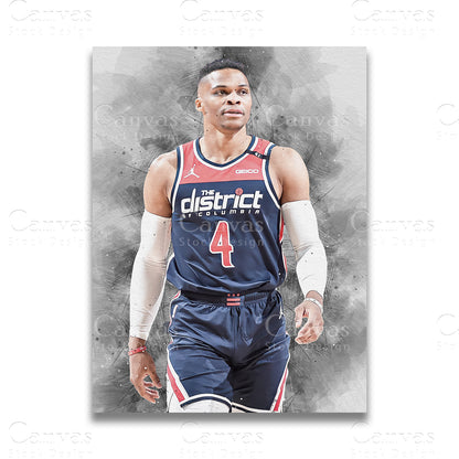 Russell Westbrook iconic basketball canvas artwork