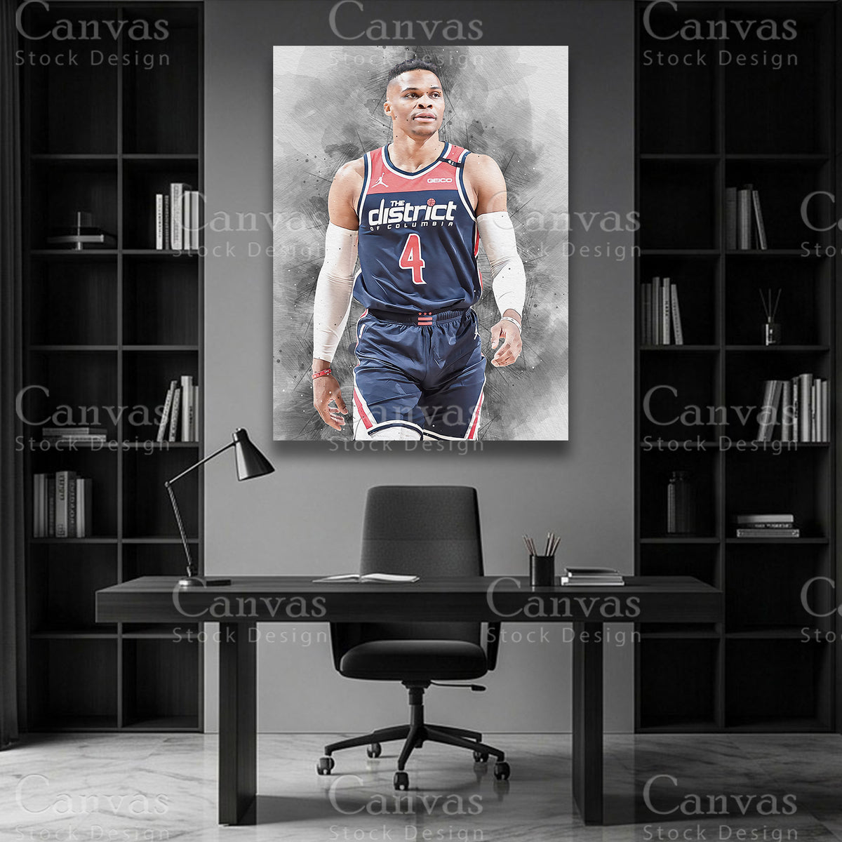 Russell Westbrook luxury NBA canvas artwork