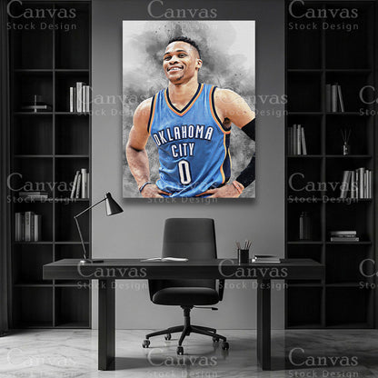 Russell Westbrook luxury basketball wall art